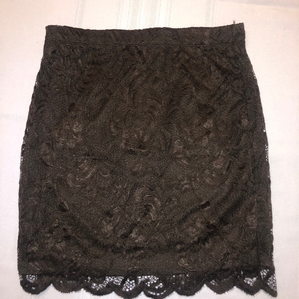 Black Flower Lace Skirt